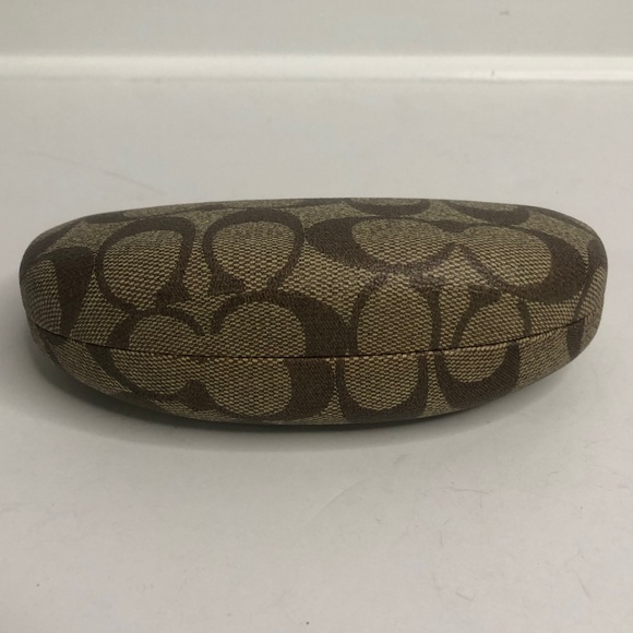 Coach Brown/Tan CC Logo Hard Shell Sunglass Case - Picture 1 of 10